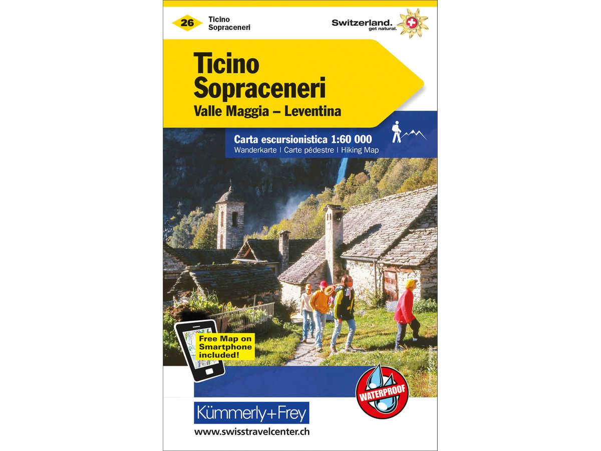 KÜMMERLY+FREY Wanderkarte 325902226 Tessin Sopraceneri 1:60'000 (9783259022269)