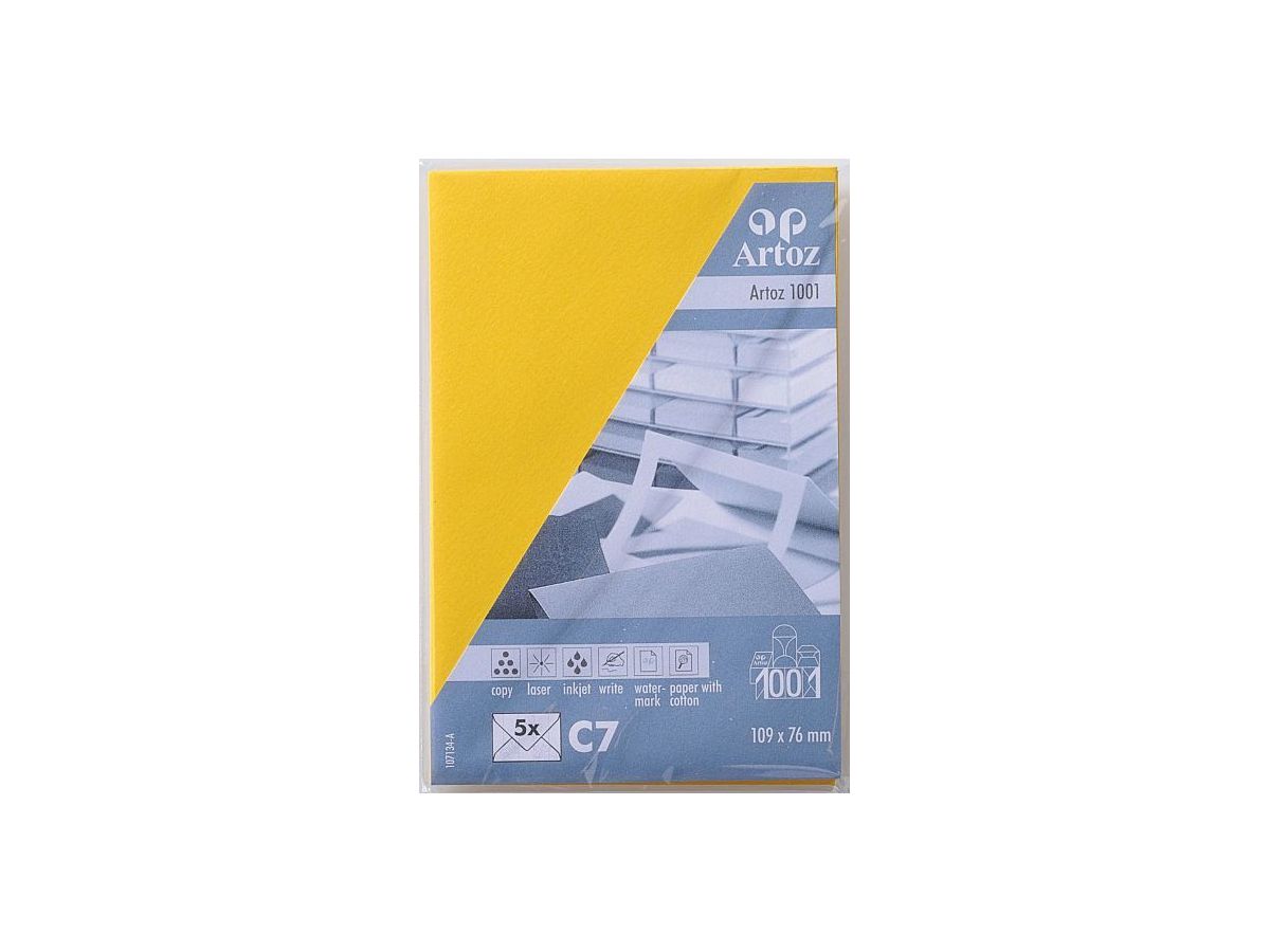 ARTOZ Enveloppes 1001 C7 107134182 100g, jaune soleil 5 pcs. (7612450244526)