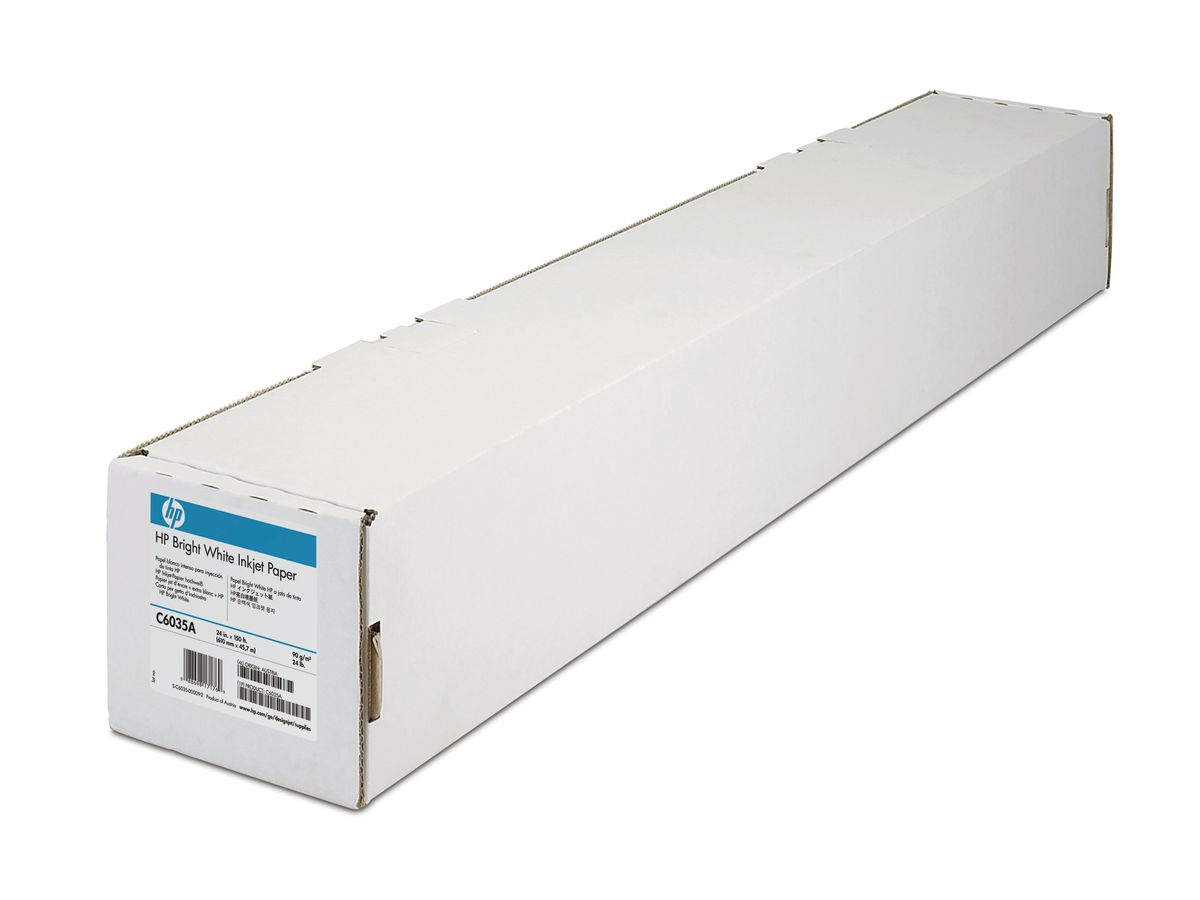 HP Bright White Paper 90g 45.7m C6035A DesignJet 650C 24 pouces (0848412012699)