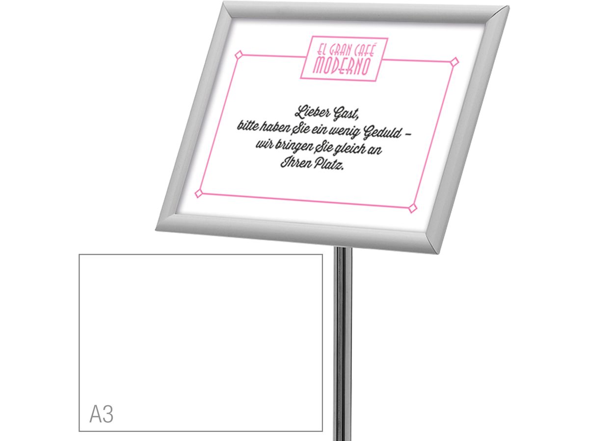 DEFLECTO Bodenständer m. Klapprahmen A3 SFA3SFS grau 33x90-128.5cm (5055425905671)