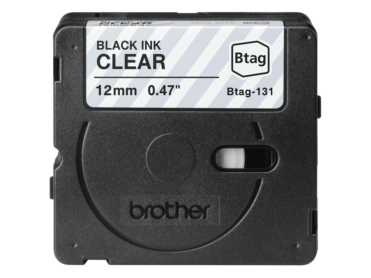 PTOUCH Ruban noir/transp. non laminé BTAG-131 PT-N10/N20/N25BT 12 mm (4977766835886)