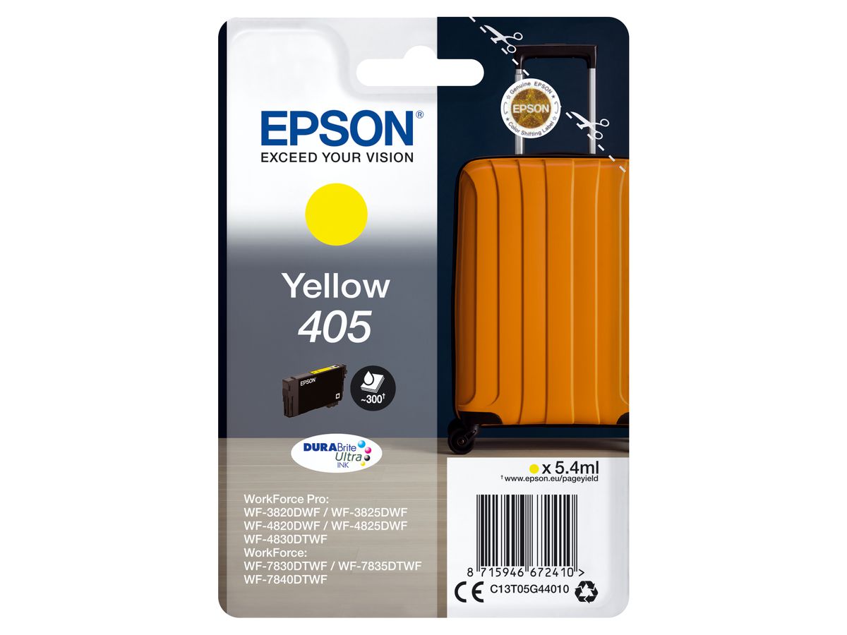 EPSON Cartouche d'encre 405 yellow T05G44010 WF-7830DTWF 300 pages (8715946672410)