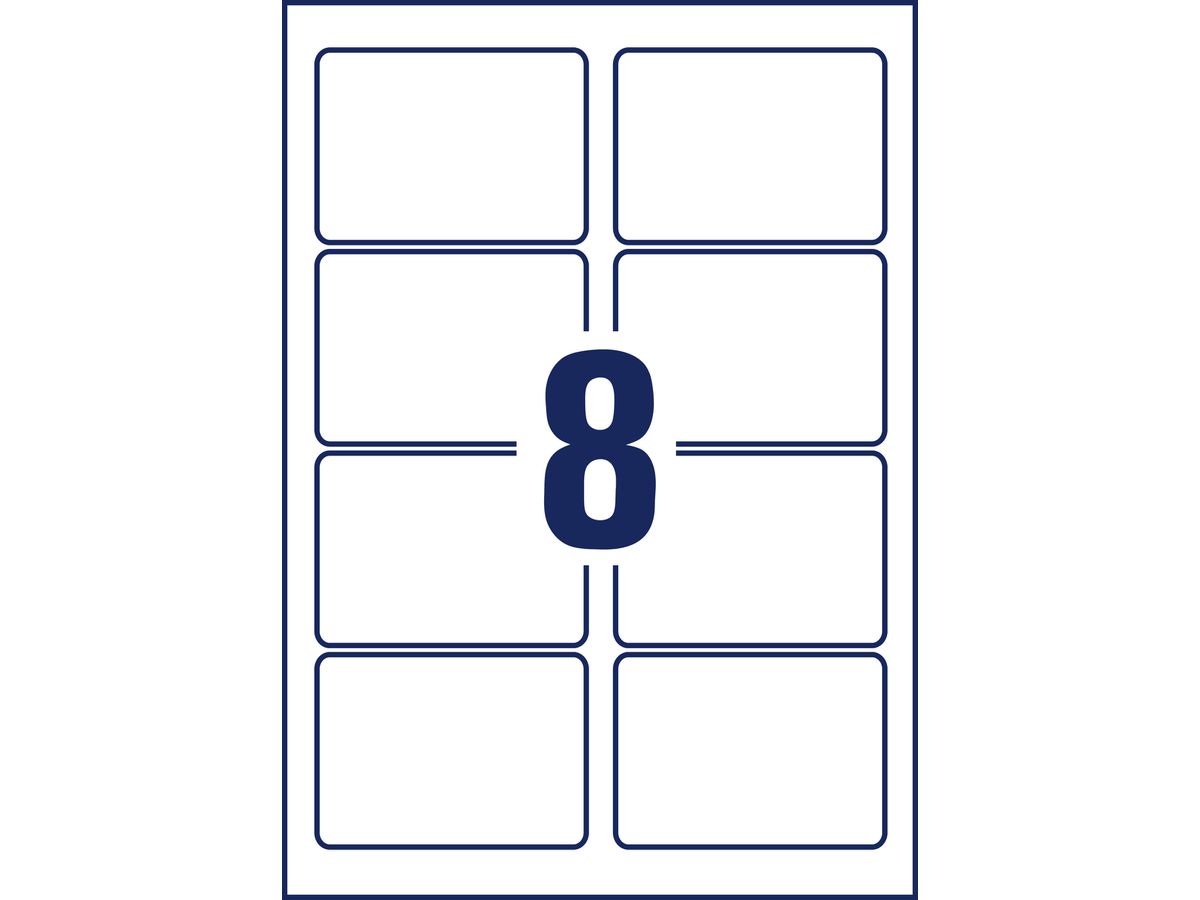 AVERY ZWECKFORM Etichette 88,9x63,5mm C6081-10 bianco, glossy 80 pezzi (4004182060810)