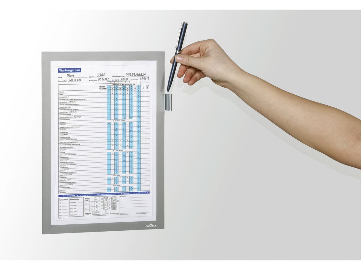 DURABLE Magnetic Note DURAFRAME A4 498923 metallic silver (4005546989686)