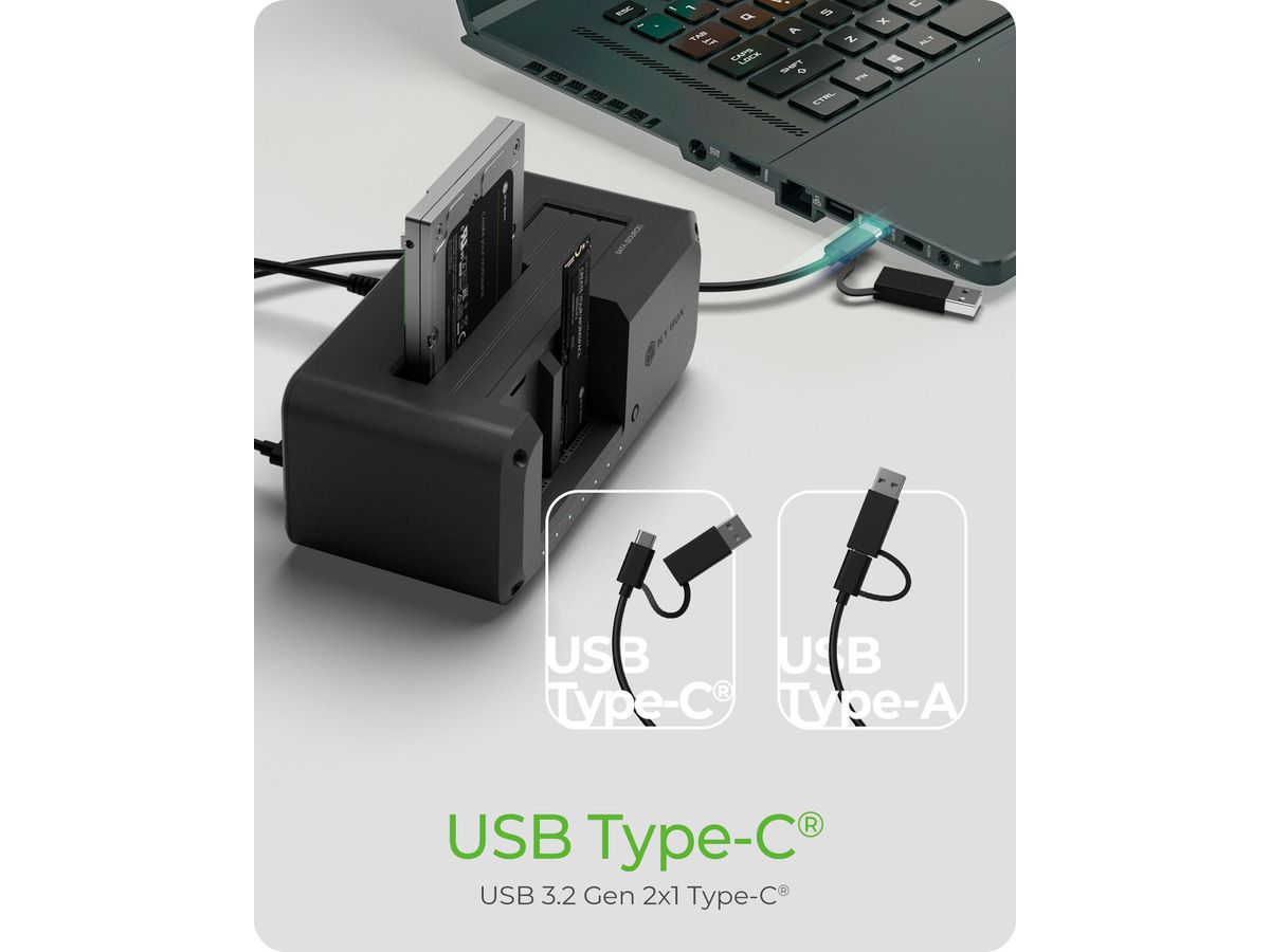 ICY BOX Docking- & Clonestation for IB-2924MSCL-C31 2.5,3.5in SATA & 2x M.2 NVMe (4250078174349)