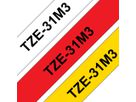 PTOUCH Ruban TZ-231/TZ-431/TZ-631 TZe-31M3 blanc/rouge/jaune 12 mm (4977766697989)