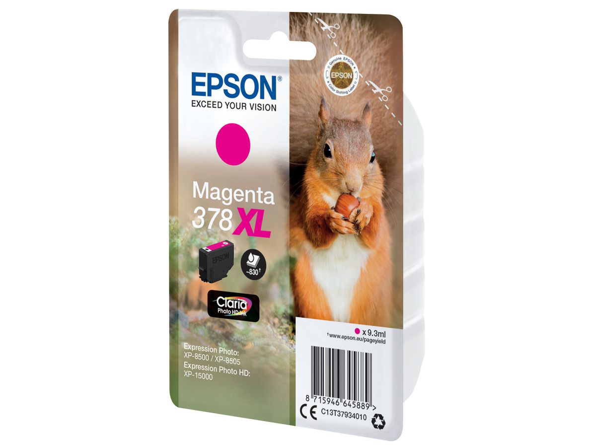 EPSON Cart. d'encre 378XL magenta T379340 XP-8500/8505/15000 830 pages (8715946645889)