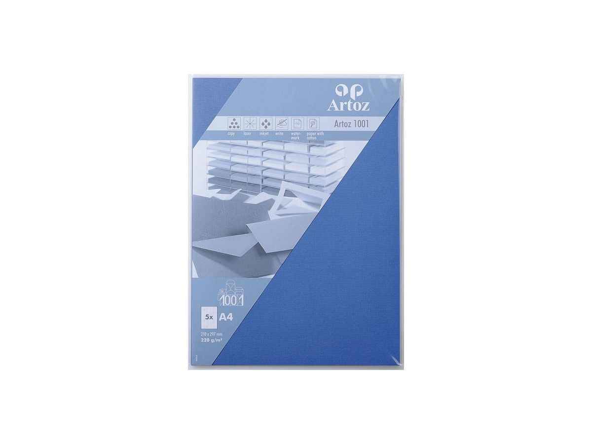 ARTOZ Cartoline 1001 A4 107696144 220g, blu royal 5 fogli (7612450251173)