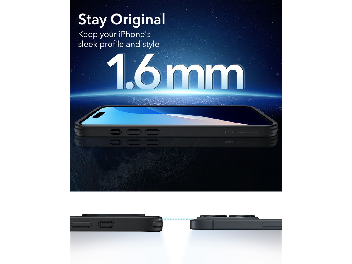 ESR Classic Hybrid Case MagSafe 1A76703 iPhone 16 Clear Black (4894240220726)
