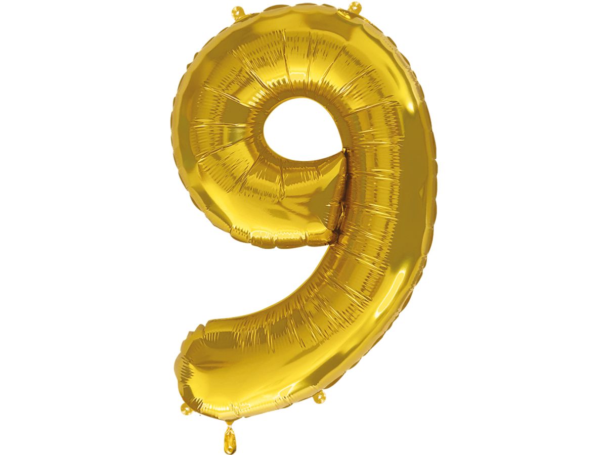 I AM CREATIVE Ballon plastique no. 9 85cm 1000-1054 or (7611983246809)