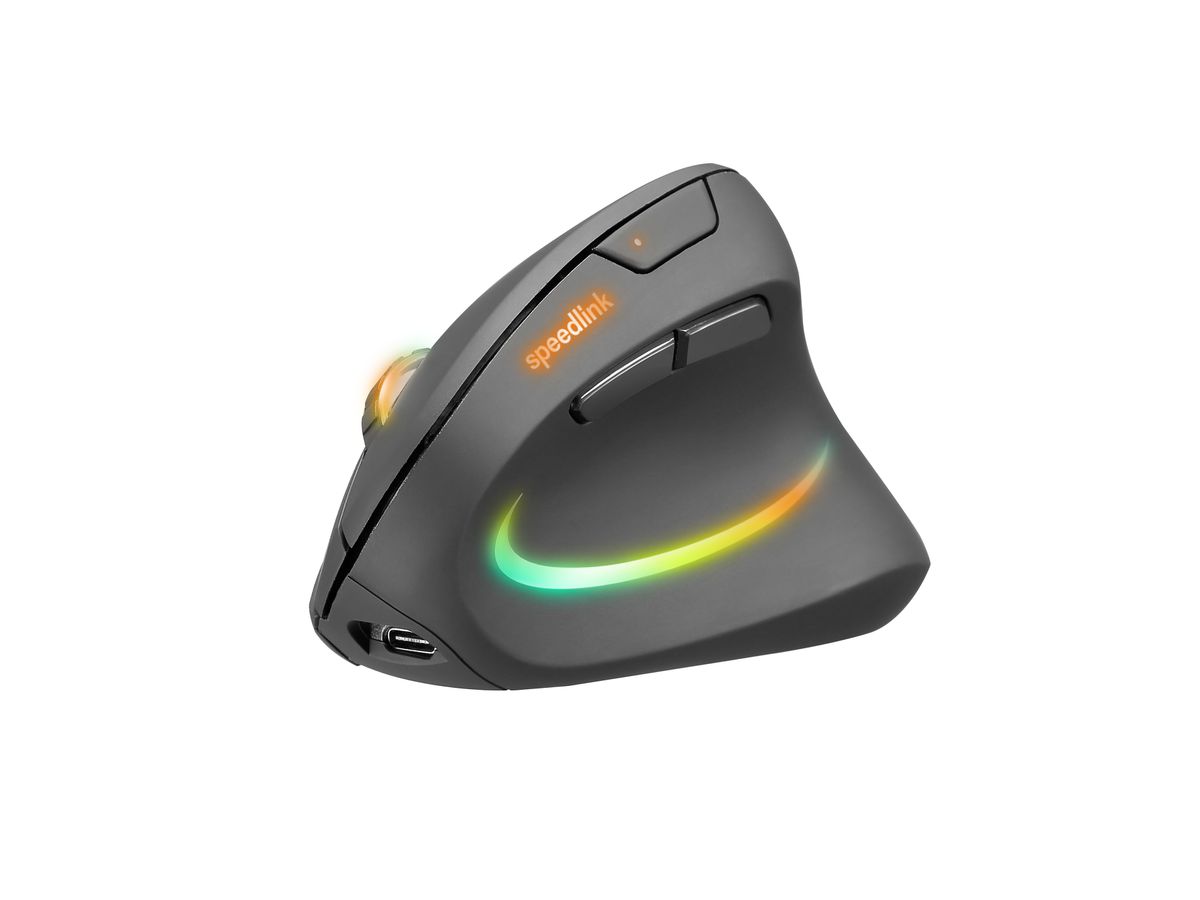 SPEEDLINK PIAVO PRO Illum. Ergo Mouse SL-630026-BK Wireless,Rechargeable,Black (4027301907223)