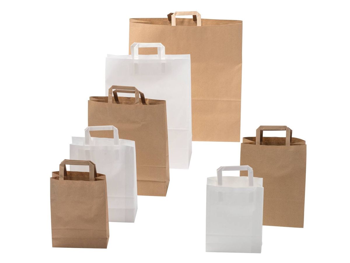 NEUTRAL Papiertragetasche Flachhenkel 715.0280.10 braun 28x12x36cm, 350 Stück (8032237003570)
