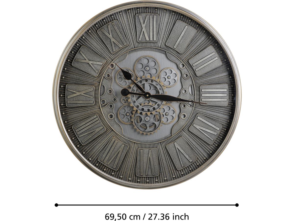 EGLO Wanduhr Kenema 70cm 425518 silber (9008606331253)