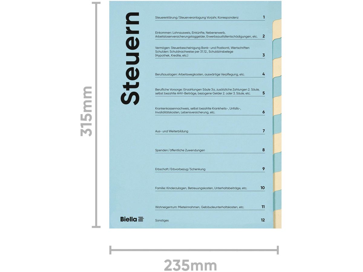 BIELLA Serviette de conf. DE A4 326011290U bleu/beige 320g, 12 pcs. (7611365464265)