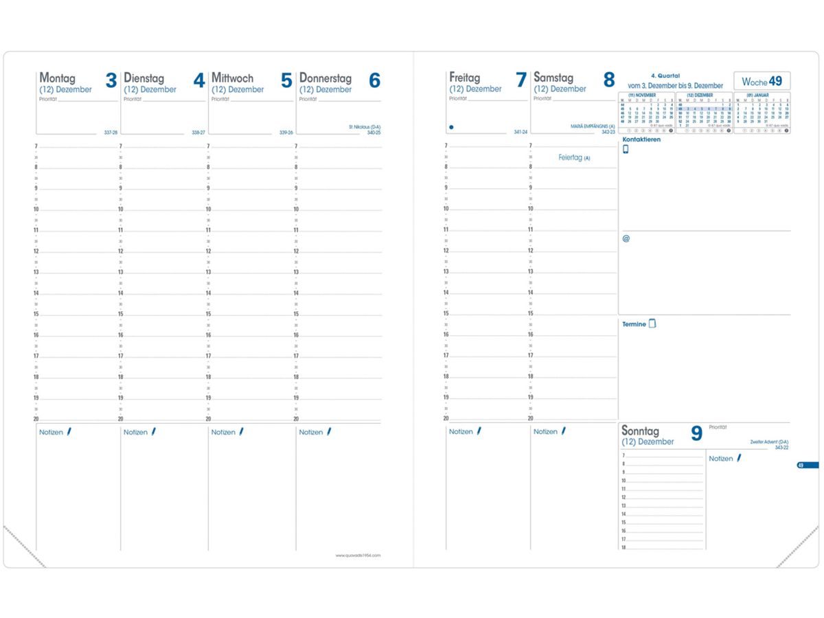 QUO-VADIS Agenda Impala Trinote 2026 048195Q 1S/2P ass. DE 18x24cm (3371015044516)