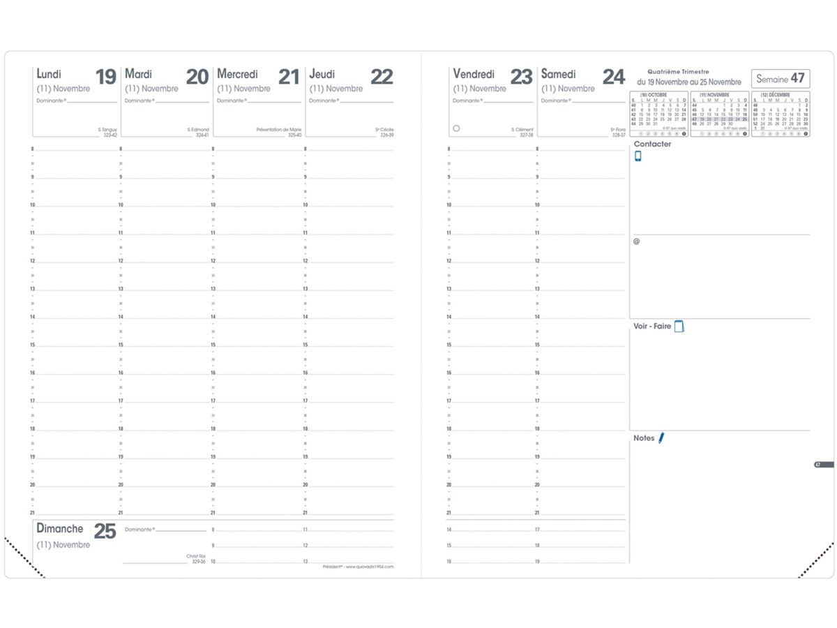 QUO-VADIS Agenda Club Presint 2026 016592Q 1S/2P navy FR 21x27cm (3371010475742)