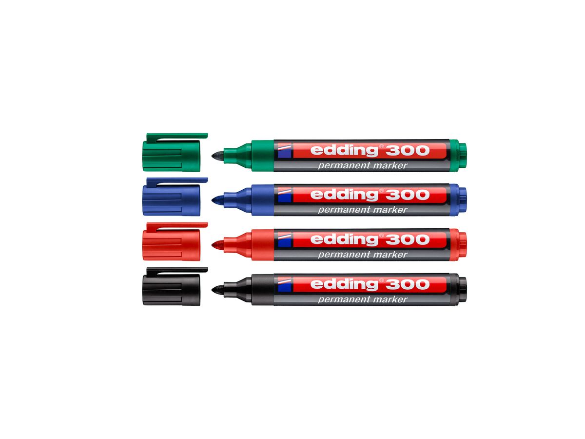 EDDING Permanent Marker 300 553 ass., 4 pezzi (4004764781225)