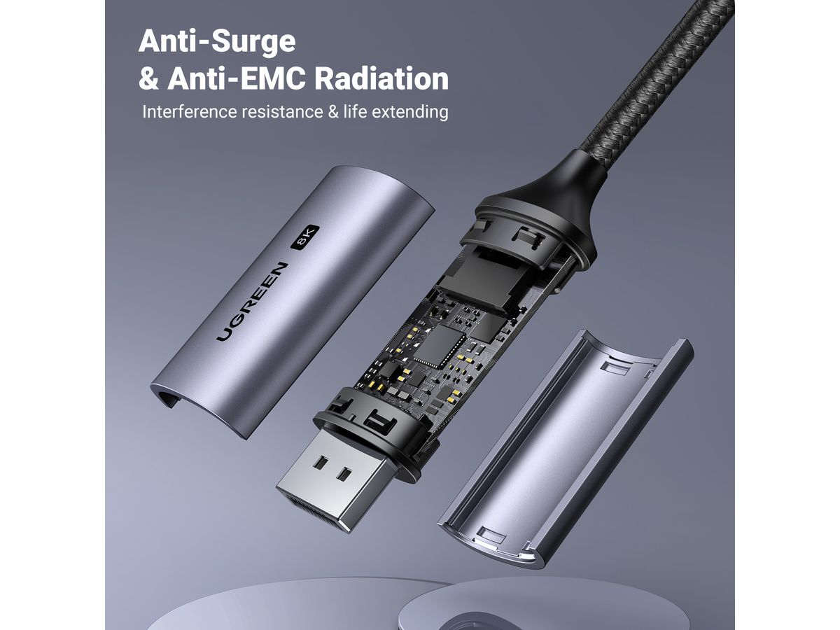 UGREEN USB-C to DisplayPort 8K 25158 Cable, 2m (6941876221585)