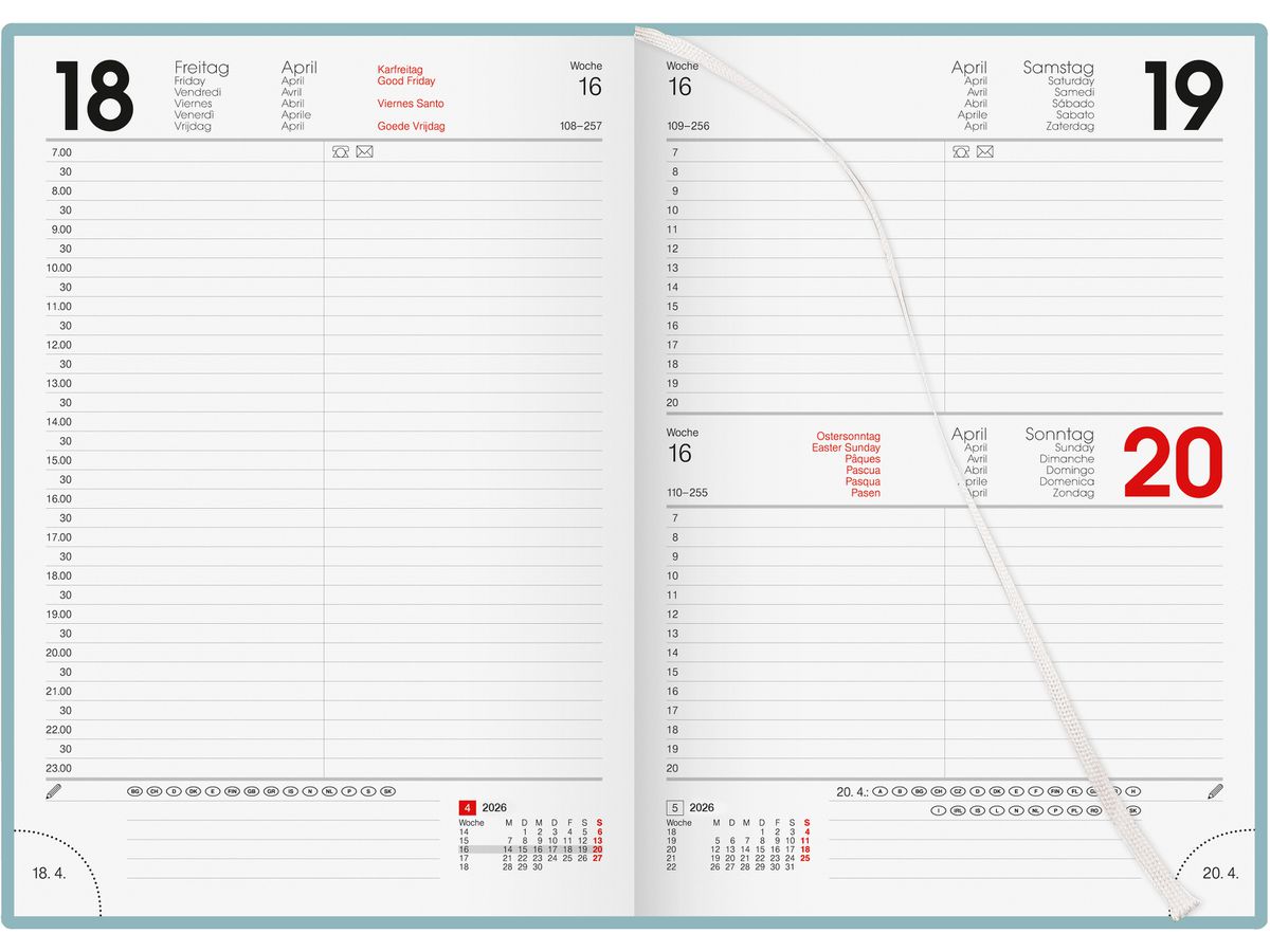 BIELLA Agenda Colorful 2026 809701310026U 1G/1P verde s. ML 14.5x20.5cm (7611365524570)