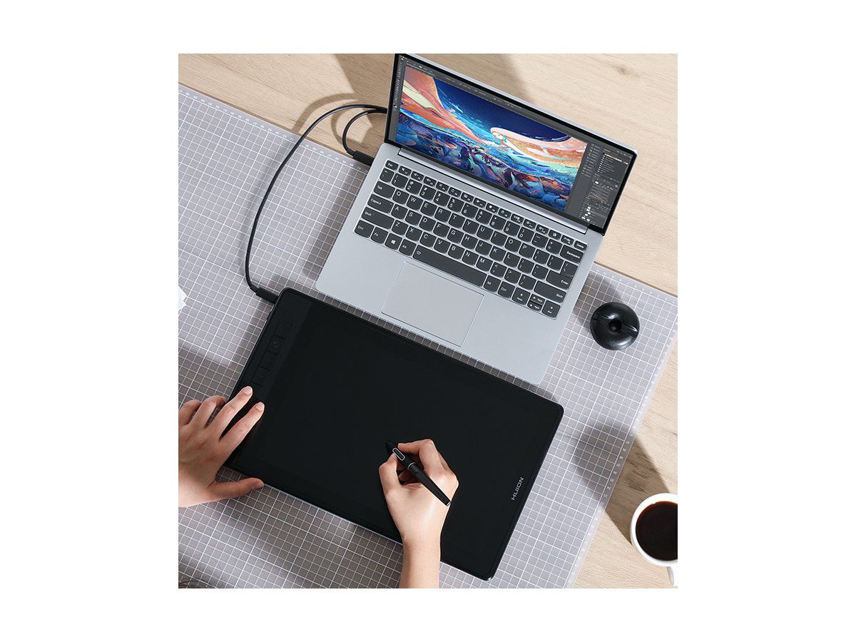 HUION Kamvas Pro 13 2.5K IPS Silver GT1302 8192Levels, 7 Keys USB-C (6930444802530)