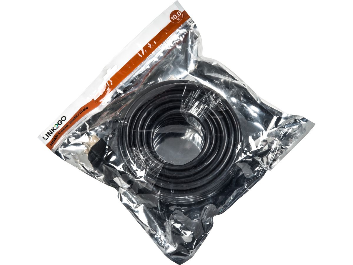 LINK2GO HDMI Cable HD1013SBP male/male, 10.0m (7613058028617)