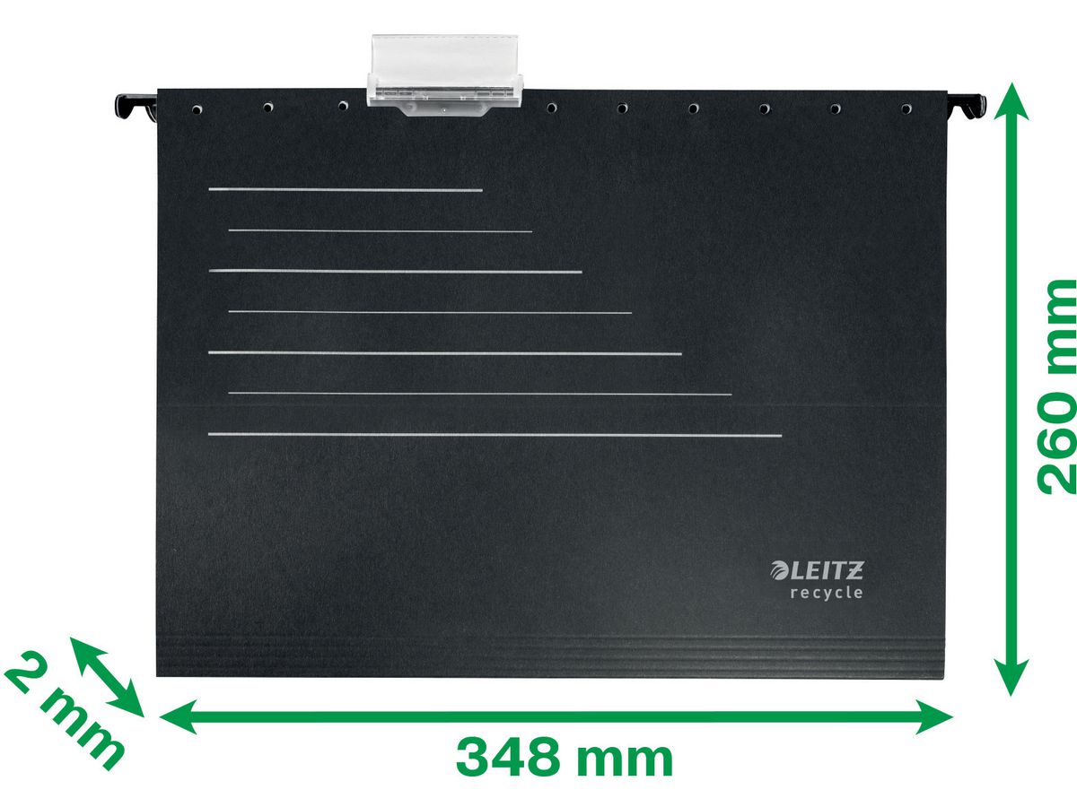 LEITZ Cartella sospesa Recycle A4 1921-00-95 nero, cartone (4002432127061)