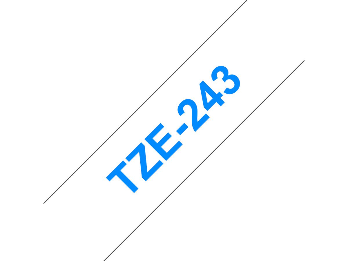 PTOUCH Ruban, laminé bleu/blanc TZe-243 PT-2450DX 18 mm (4977766685382)