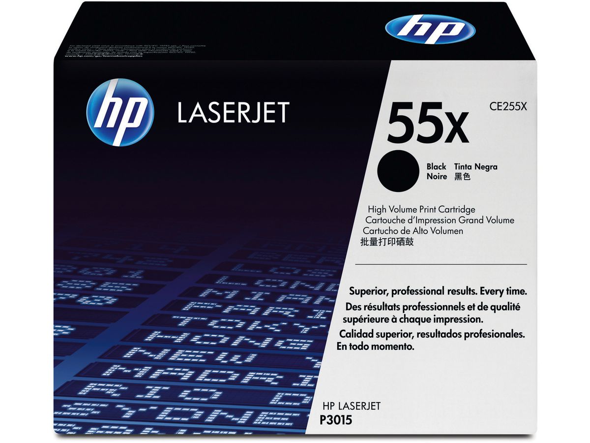 HP Toner-Modul 55X schwarz CE255X LaserJet P3015 12'500 Seiten (0884420133704)