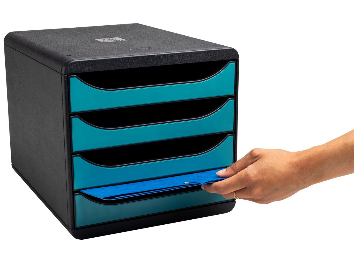 EXACOMPTA Set Tiroires SKANDI A4+ 31034D Big Box, 4 comp., bleu (9002493310346)