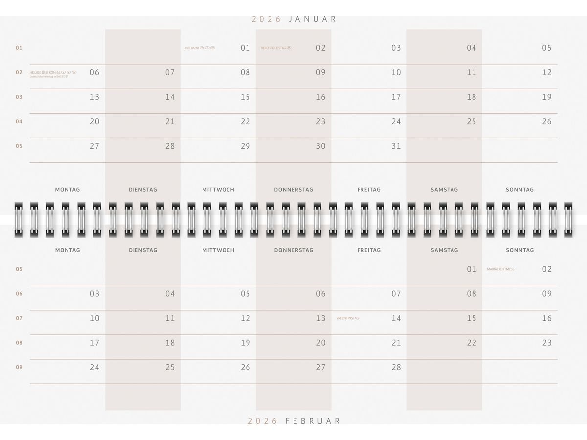 RIDOIDE Cal. de table Design Line 2026 7036311016.26 1S/2P Universe AL 29.7x10.5cm (4003273791381)