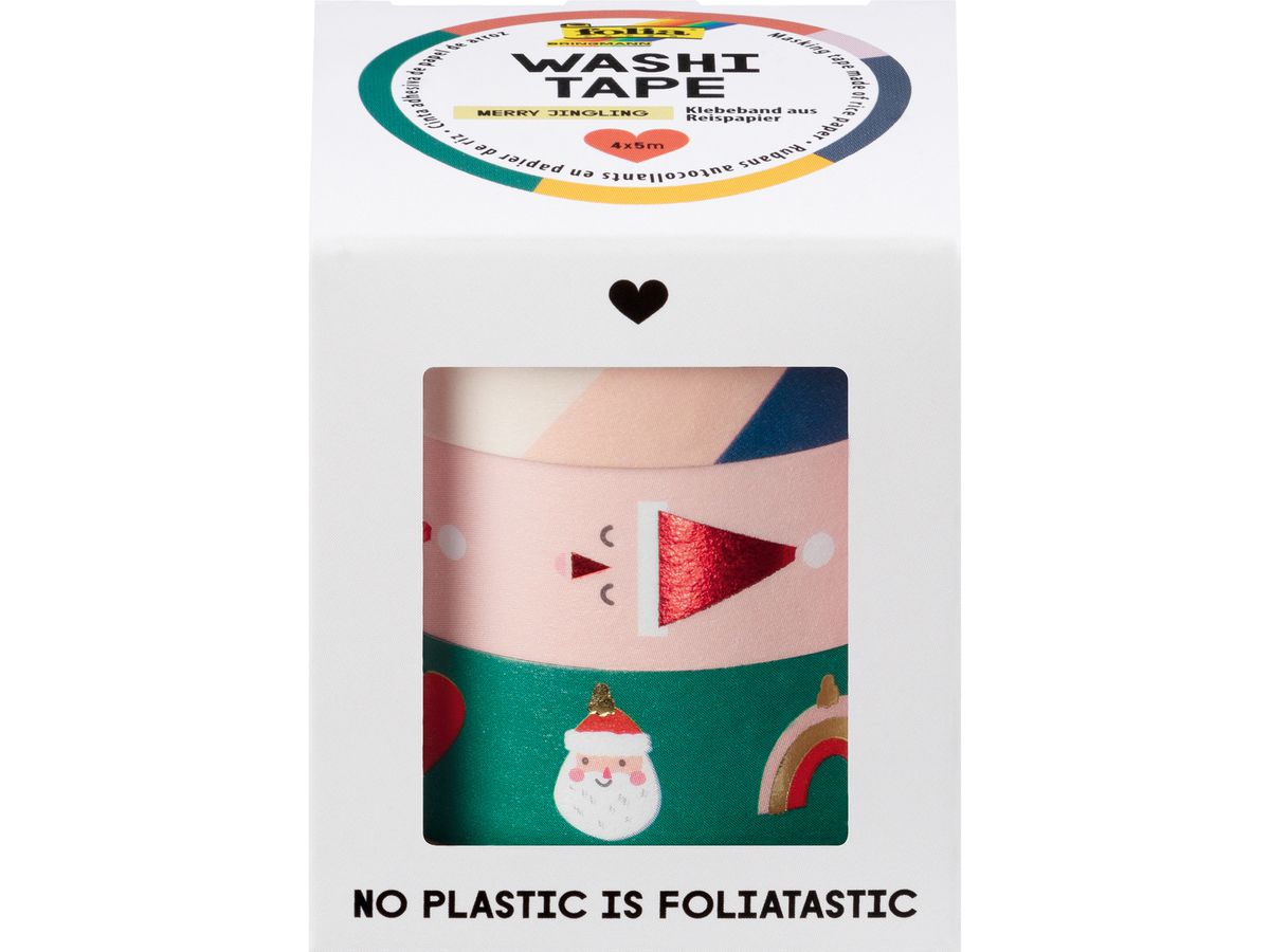 FOLIA Washi Tape Set Merry Jingling 26458 Hotfoil 4 Stück (4001868135503)