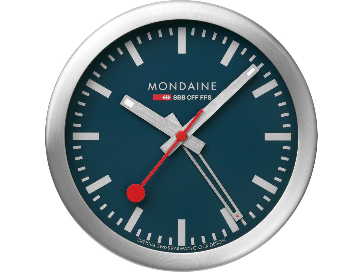 MONDAINE Orologio parete e tavolo 125mm A997.46SBV.1 blu, sveglia (7611382631510)