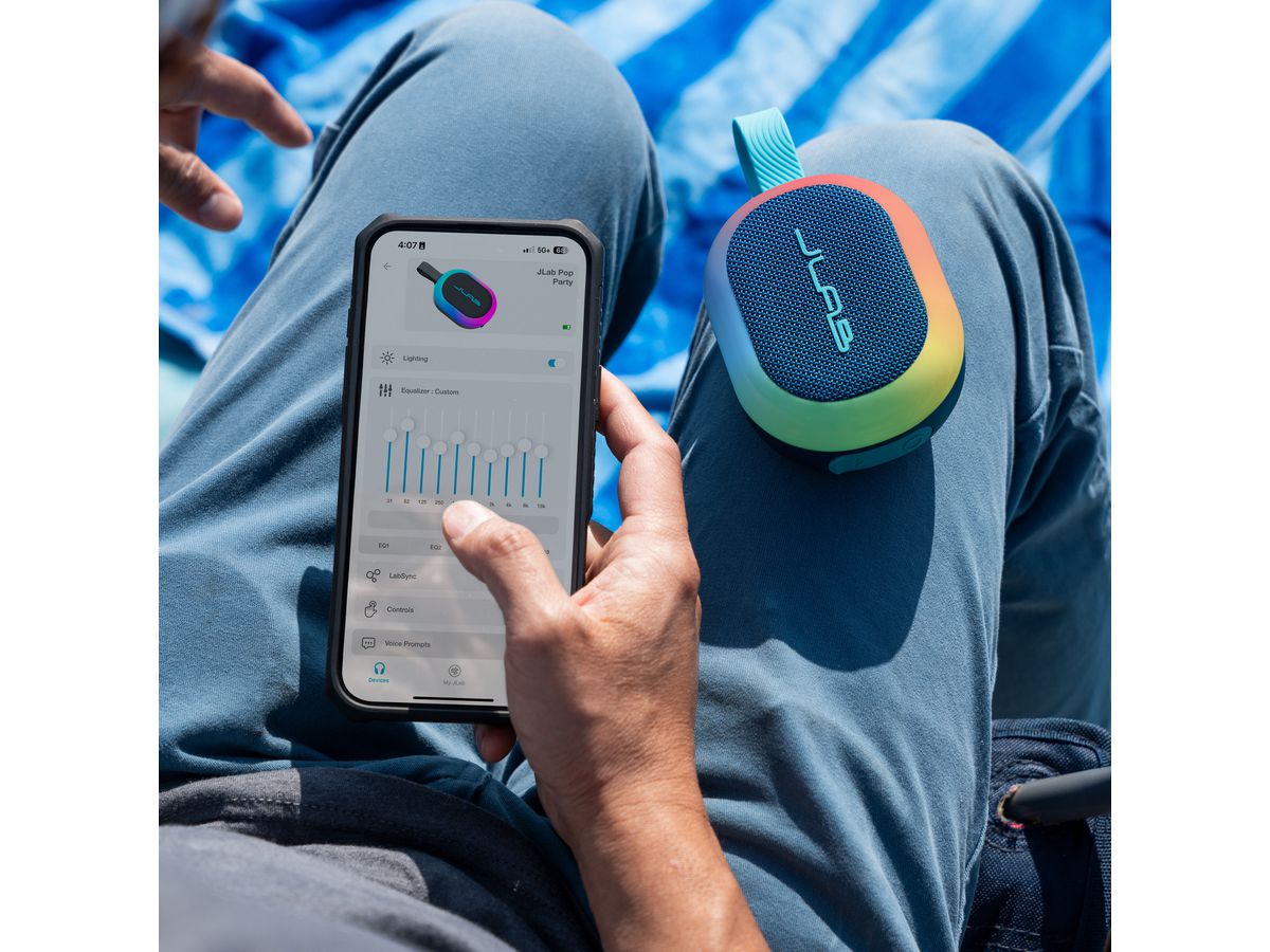 JLAB POP Party Portable Speaker IEUSBPOPRNVY123 Wireless, Navy (0810119074270)