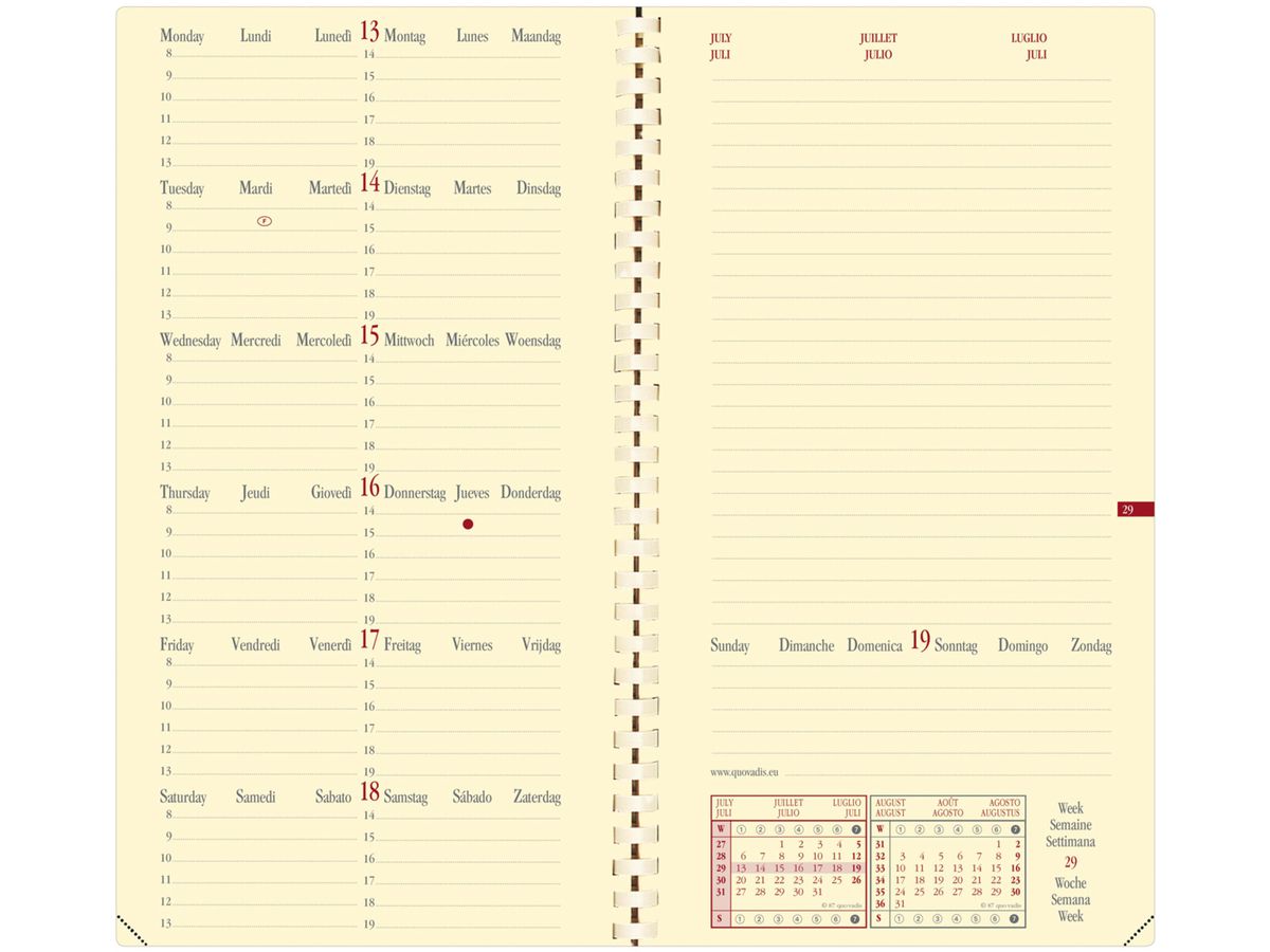 QUO-VADIS Agenda Impala Italnote 2026 219083Q 1S/2P noir ML 8.8x17cm (3371010135868)