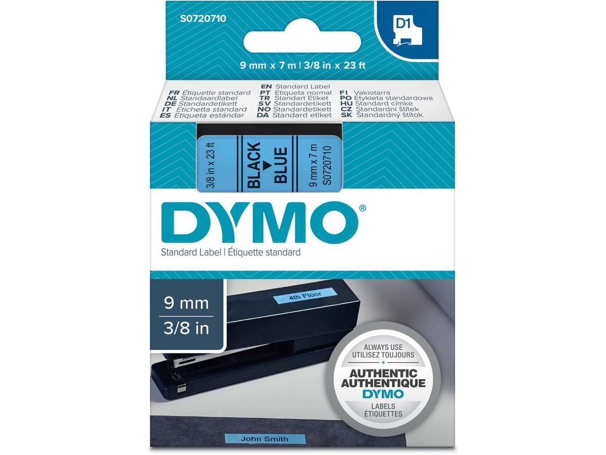 DYMO Nastro D1 nero/blu S0720710 9mm/7m (5411313409162)