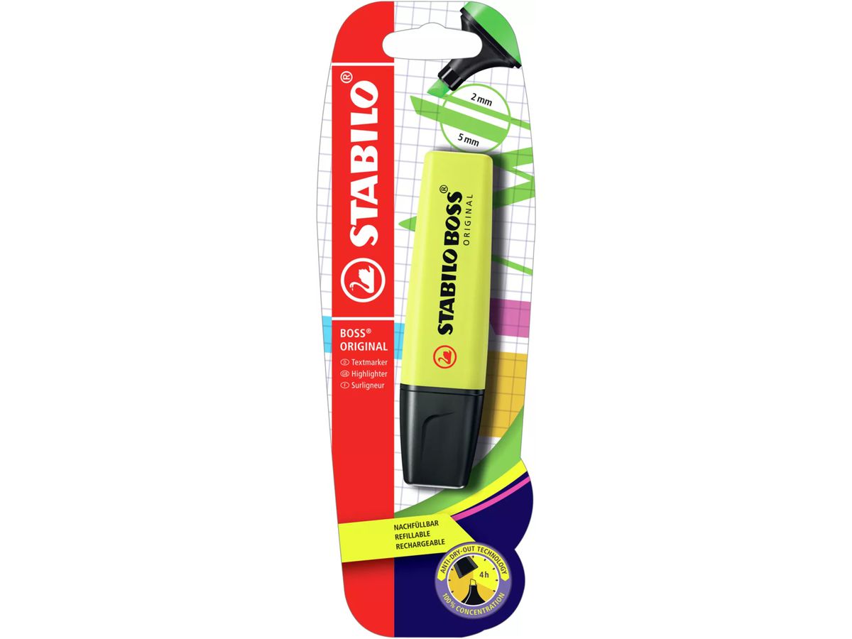 STABILO Textmarker BOSS 2/5mm B-10129-10 jaune (4006381101295)