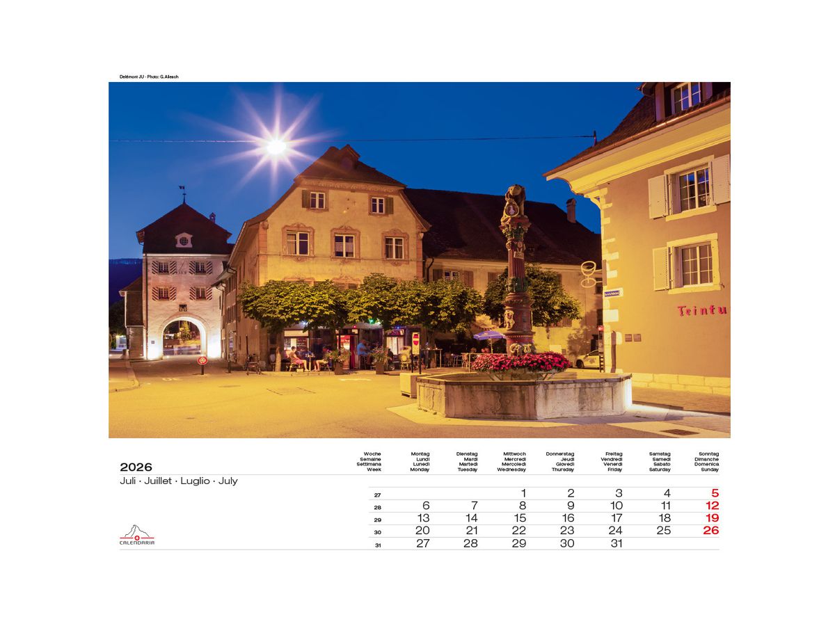 CALENDARIA Calendrier 2026 9783036205090 Swiss Places ML 40x31cm (9783036205090)