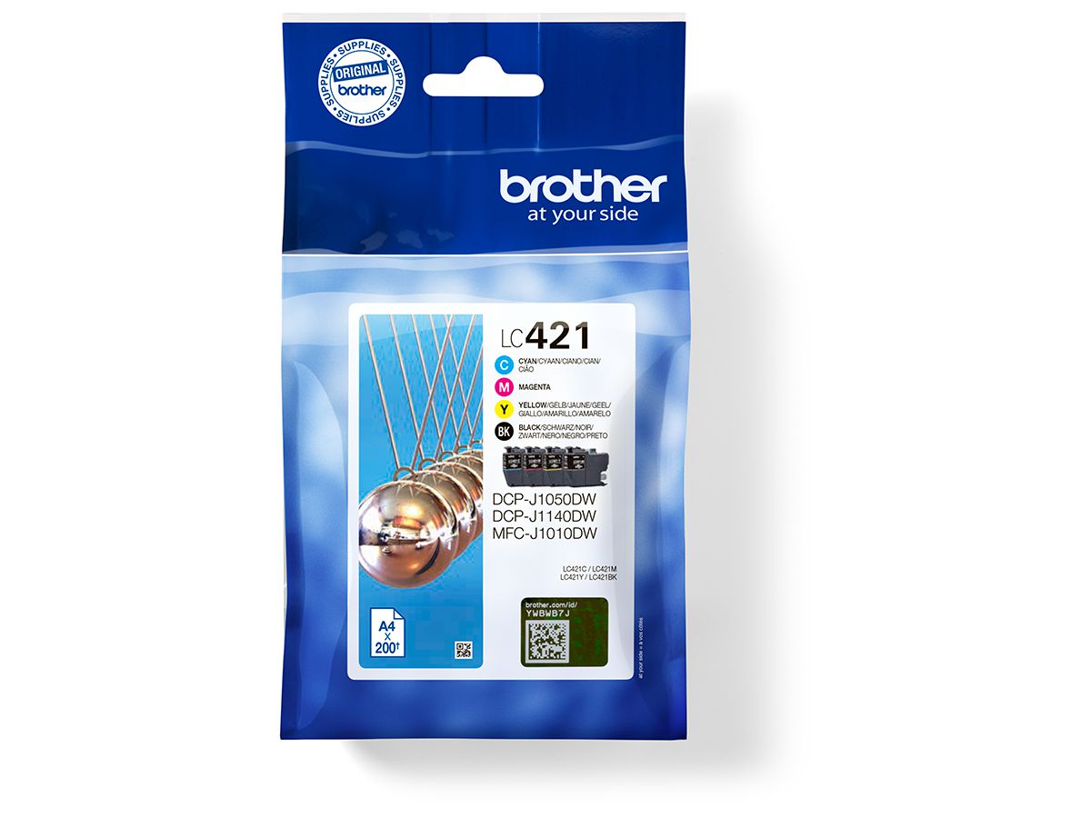 BROTHER Valuepack encre CMYBK LC-421VAL DCP-J1050 200 pages (4977766813600)