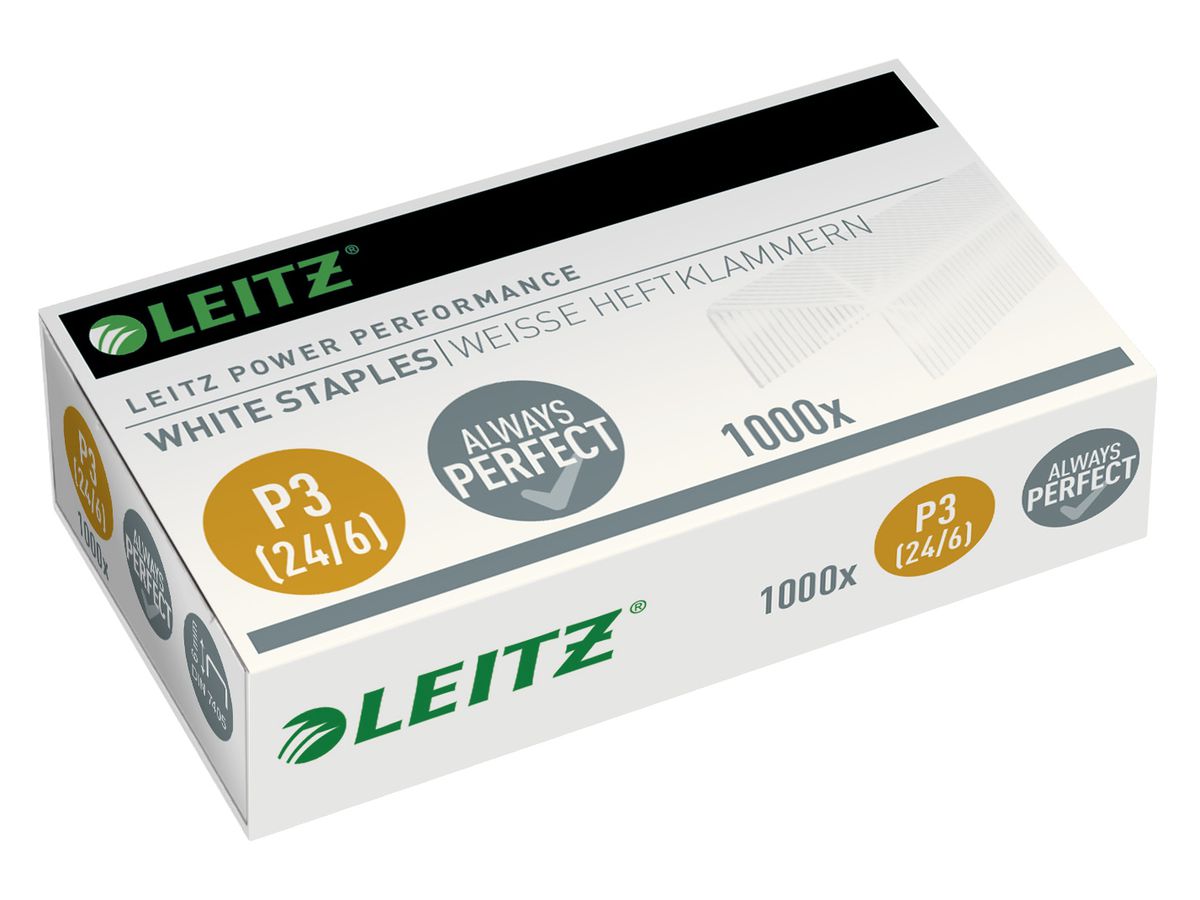 LEITZ Graffette P3 24/6mm 5554-00-00 zincate, bianco 1000 pezzi (4002432399178)