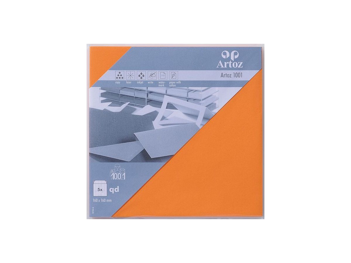 ARTOZ Enveloppes 1001 160x160mm 107454185 100g, orange 5 pcs. (7612450980646)