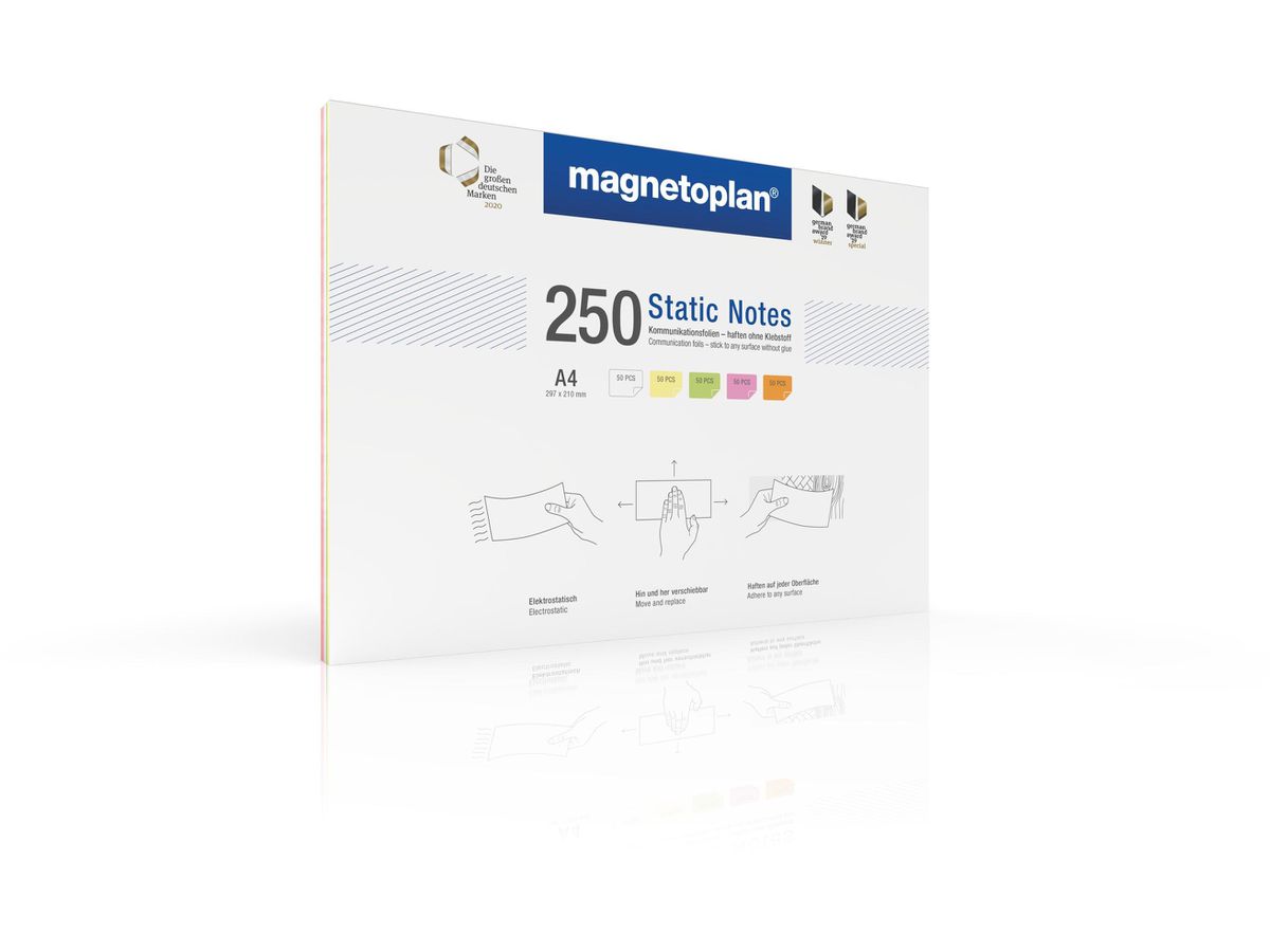 MAGNETOPLAN Static Notes A4 11250410 ass. 250 pcs. (4013695060910)