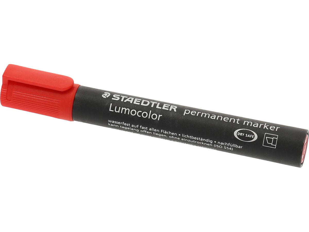 STAEDTLER Perm. Marker Lumocolor 350 350-2 rot, Keilspitze (4007817321485)