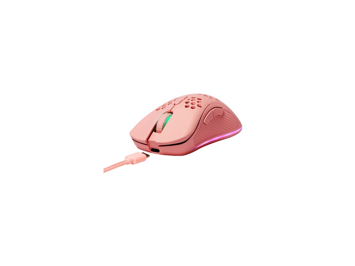 DELTACO Lightweight Gaming Mouse,RGB GAM-120-P Wireless, Pink, PM80 (7333048057235)