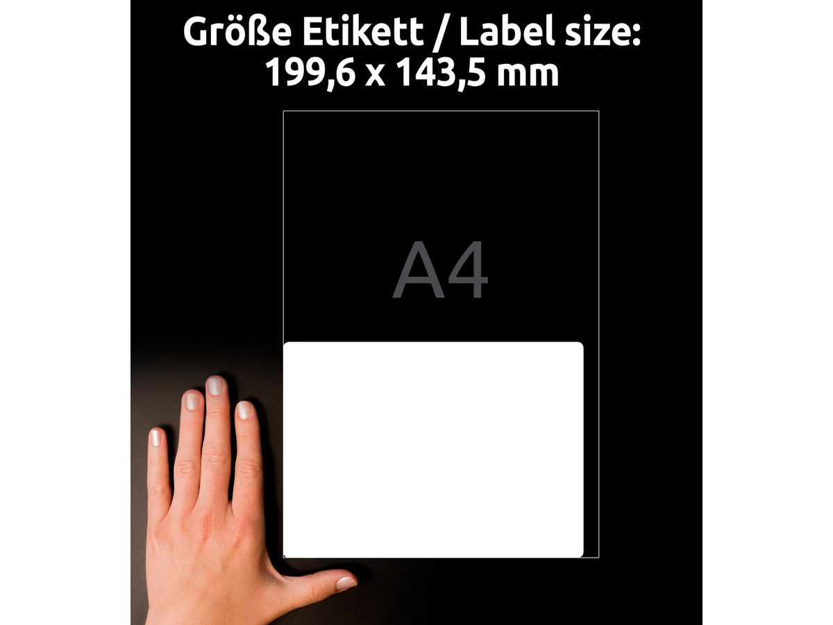 AVERY ZWECKFORM Adressetiketten 199,6x143,5mm LR7168100 recycling 200 Stück (4004182651643)