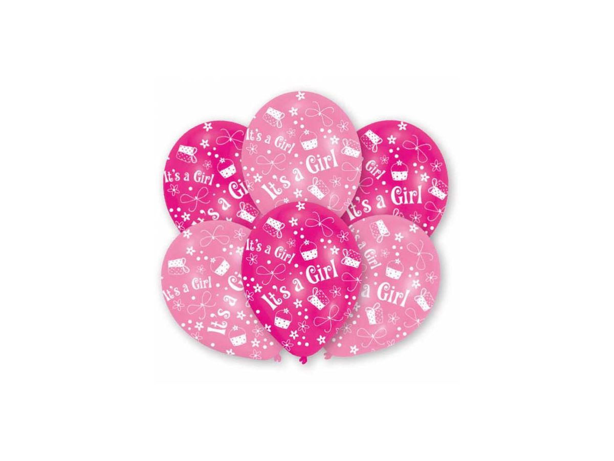 NEUTRAL Balloons It's a girl 6 pcs. INT995696 pink 27.5cm (0013051381301)