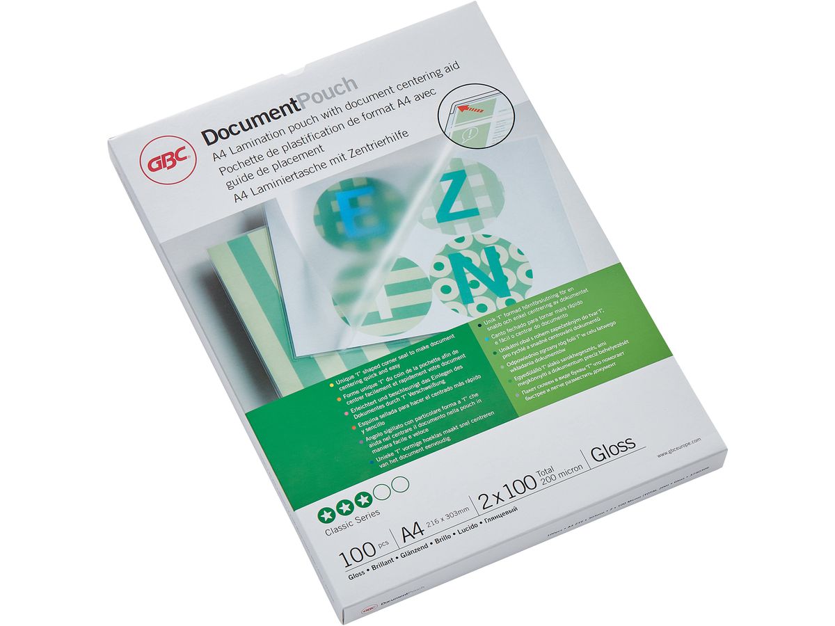 GBC Pochettes à plastifier A4 3740306 brillant, 100my 100 pcs. (0033816036482)