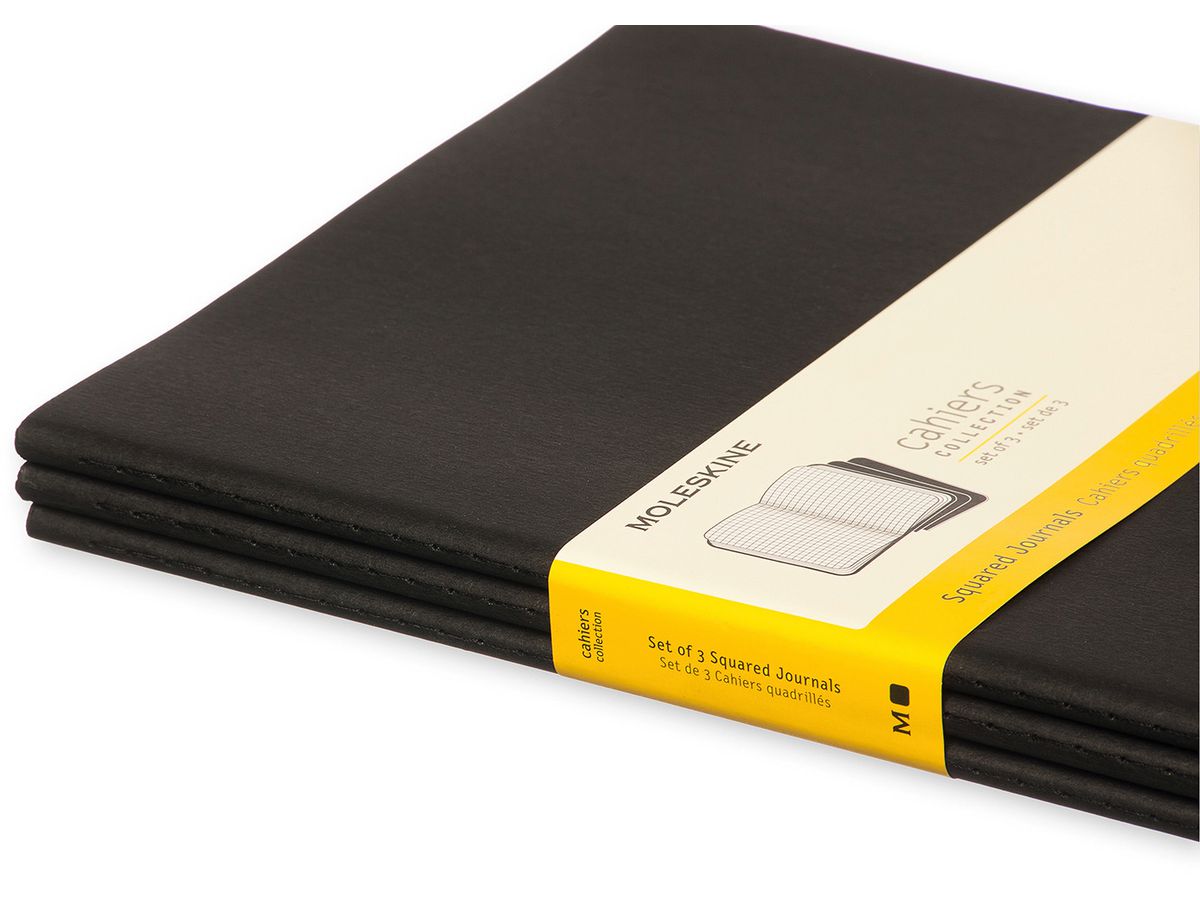 MOLESKINE Cahier XL 25x19cm 705021 quadrillé, noir 3 pcs. (9788883705021)