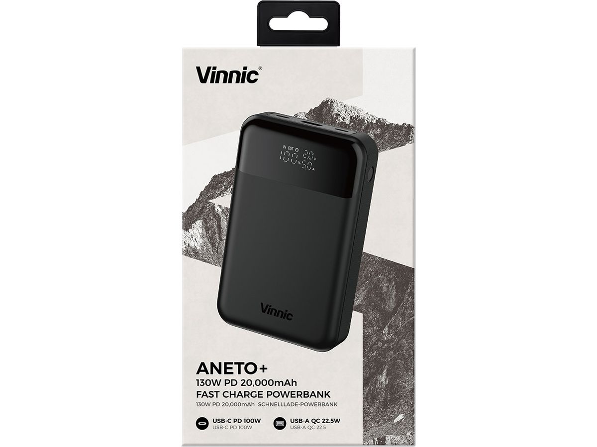 VINNIC ANETO+ Powerbank 130W VPPB-HV130WG1-20BK PD, 20000mAh (4898338024340)