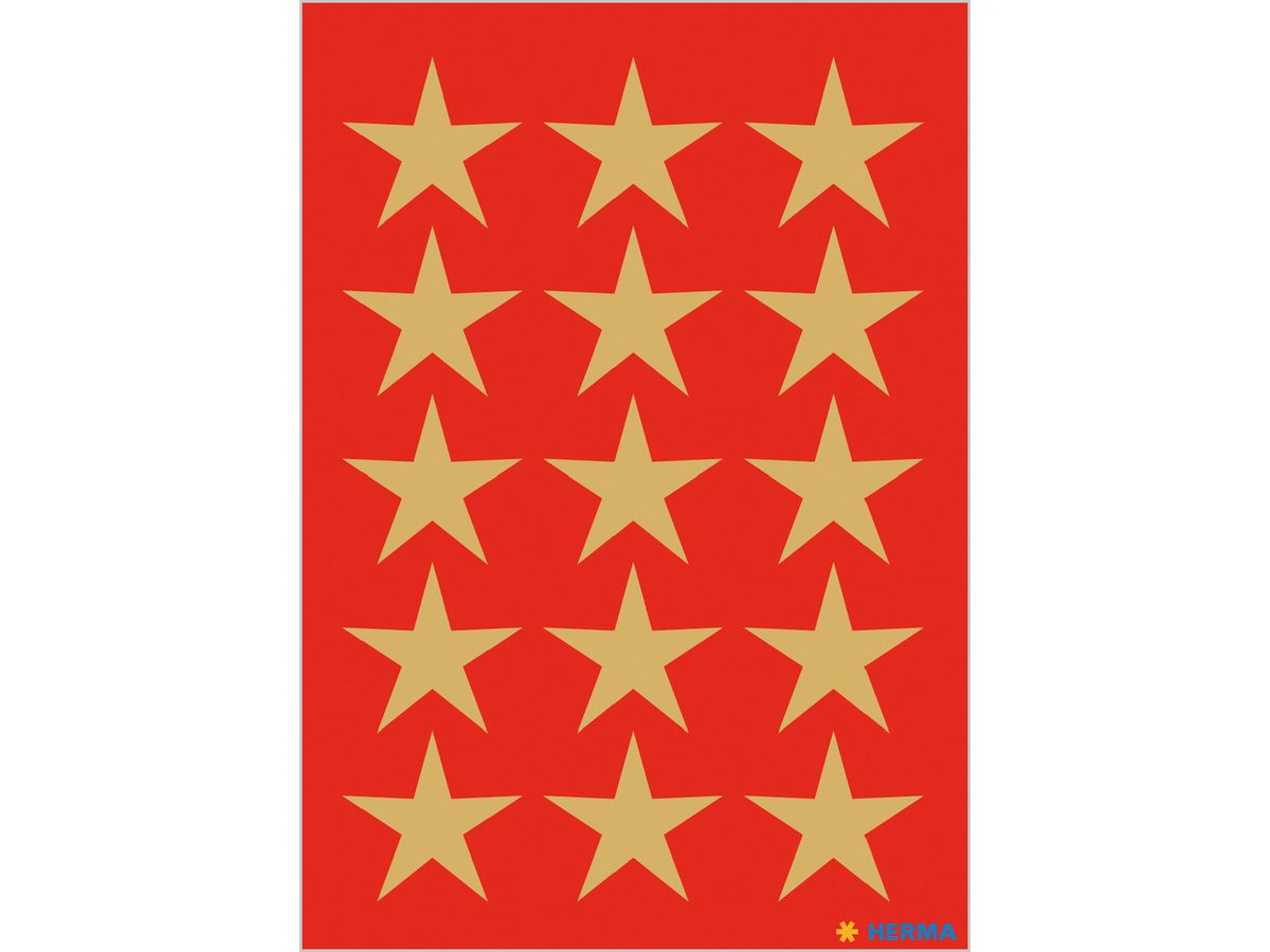 HERMA Sticker Sterne 3414 gold 45 Stück/3 Blatt (4008705034142)
