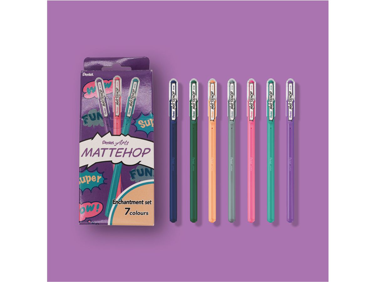 PENTEL Rollerball Mattehop 0.5mm K110-V7STCX Enchantment Set 7 Stück (0884851114877)